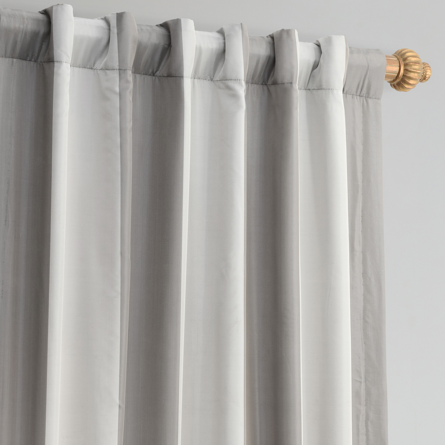 Hartford Silver Grey Designer Striped Faux Silk Curtain