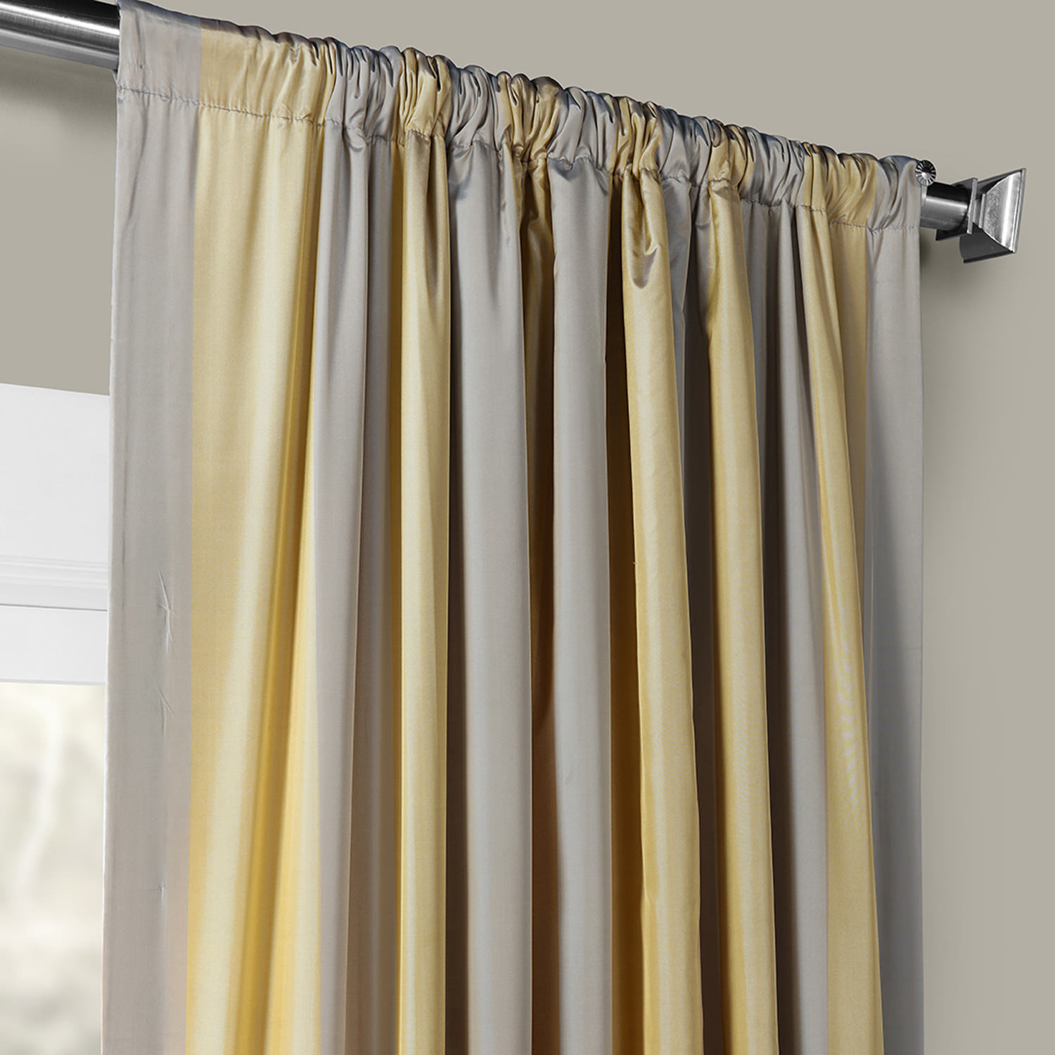 Riviera Designer Striped Faux Silk Curtain