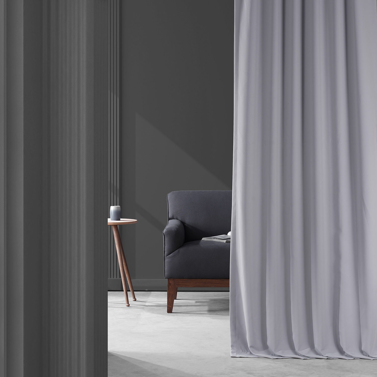 Network Grey Performance Woven Blackout Curtain Pair (2 Panels)