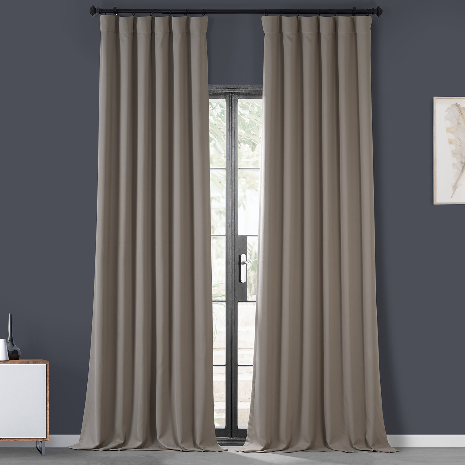 Acacia Brown Performance Woven Blackout Curtain Pair (2 Panels)