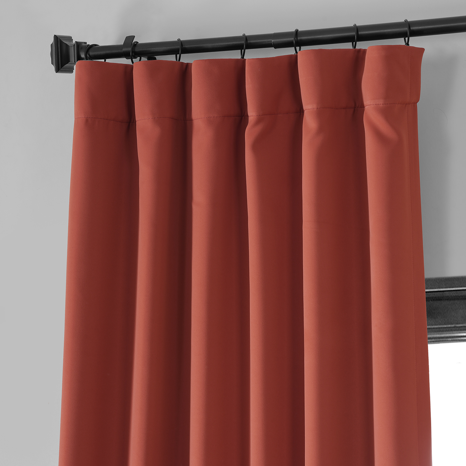 Sunset Orange Performance Woven Blackout Curtain Pair (2 Panels)