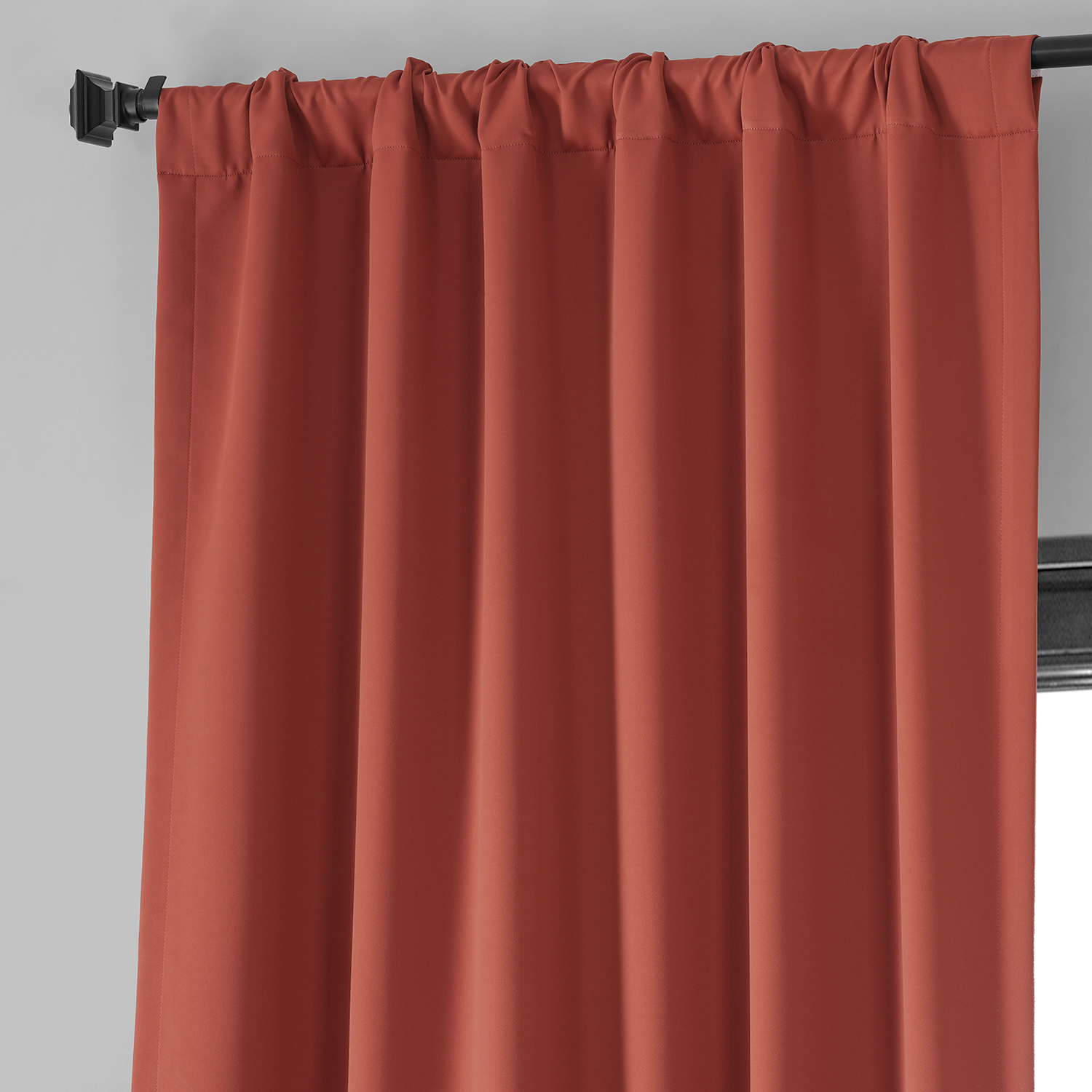 Sunset Orange Performance Woven Blackout Curtain Pair (2 Panels)