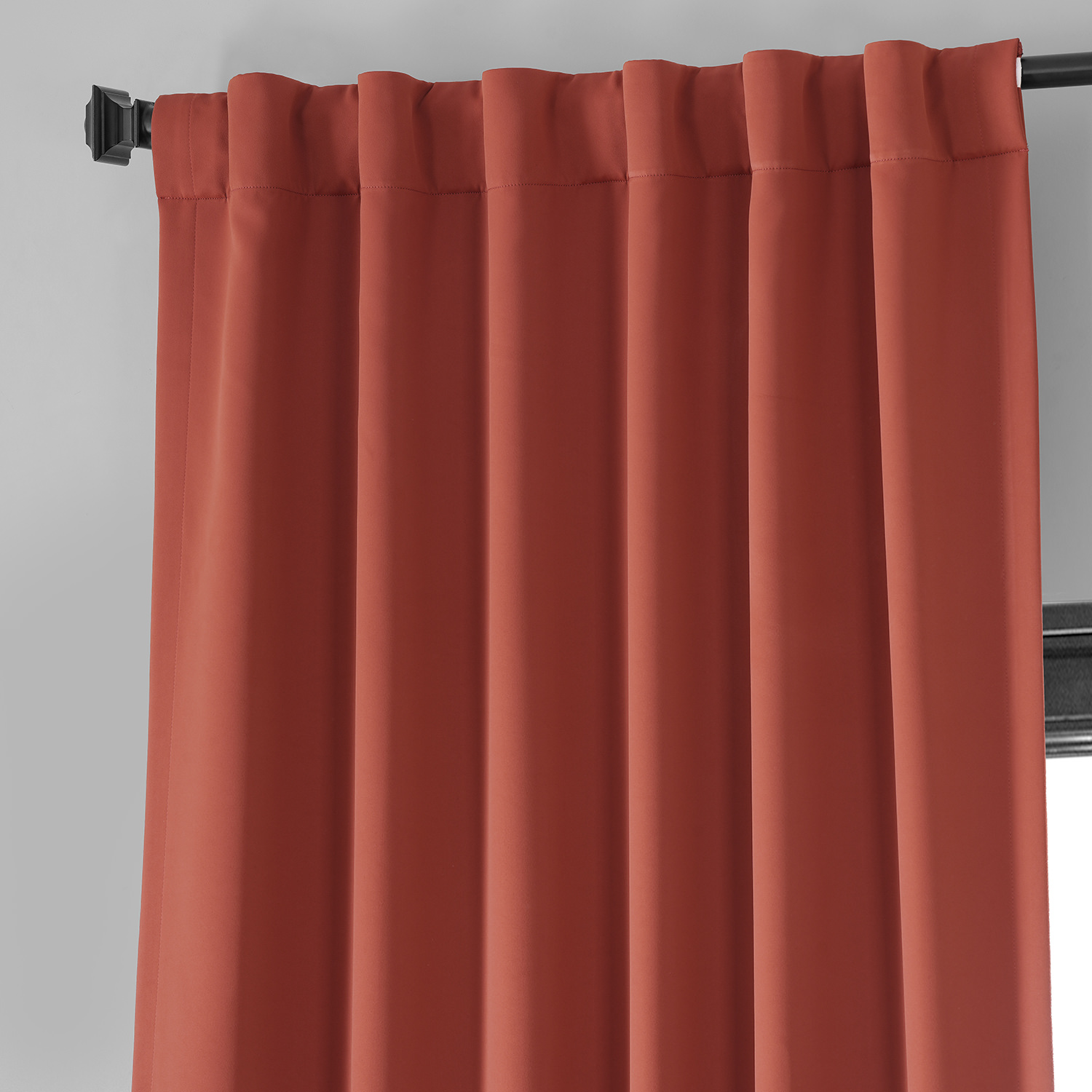 Sunset Orange Performance Woven Blackout Curtain Pair (2 Panels)