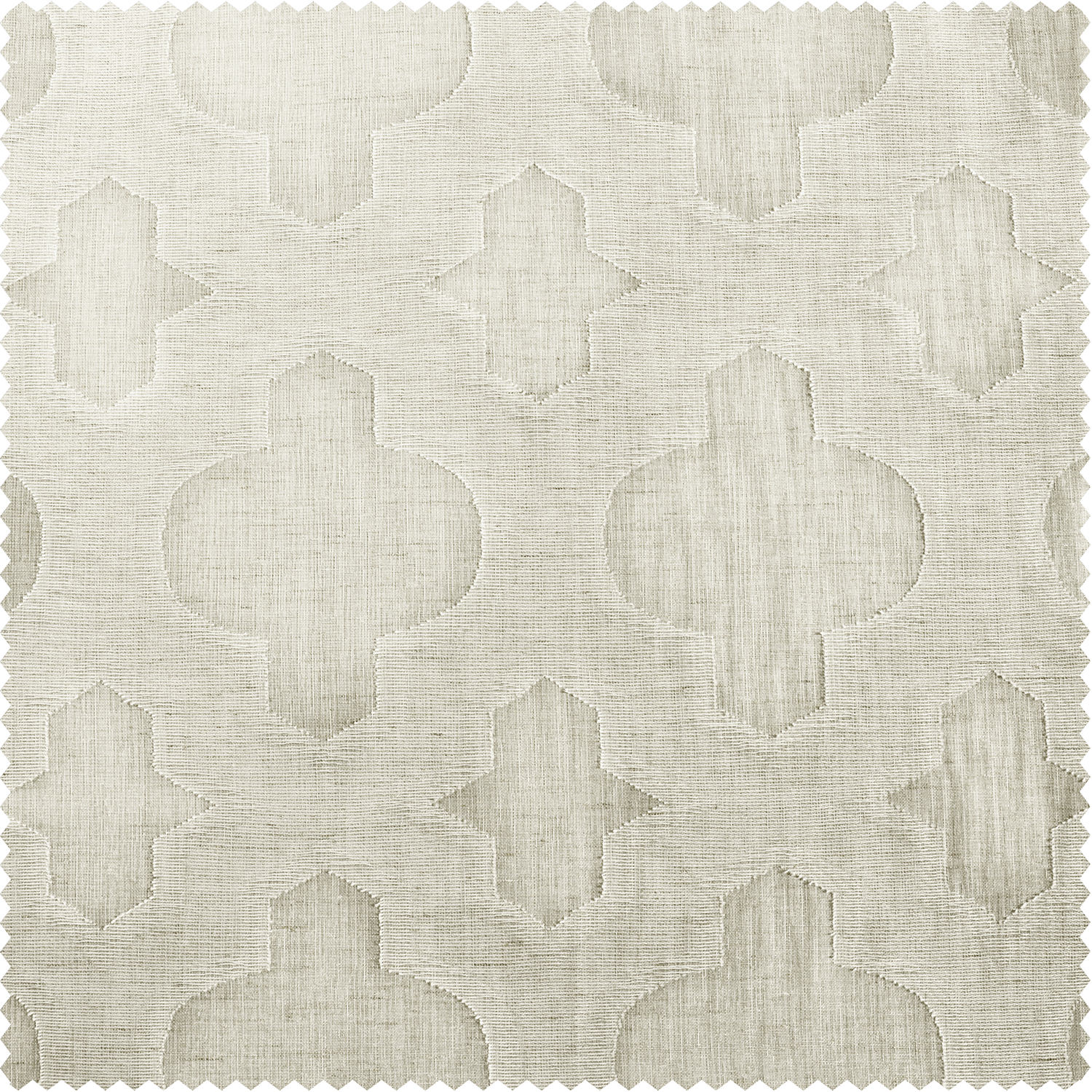 Calais Tile Patterned Faux Linen Sheer Swatch