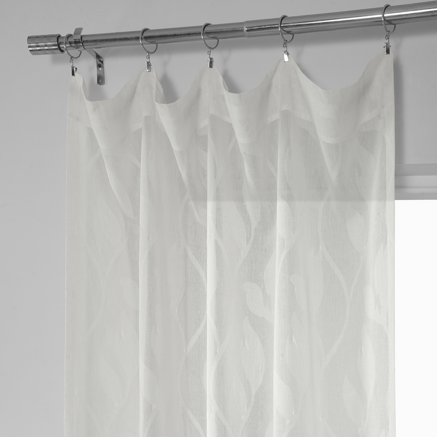 Avignon Vine Patterned Faux Linen Sheer Curtain