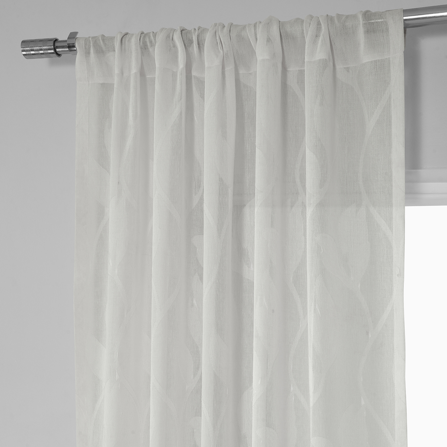 Avignon Vine Patterned Faux Linen Sheer Curtain