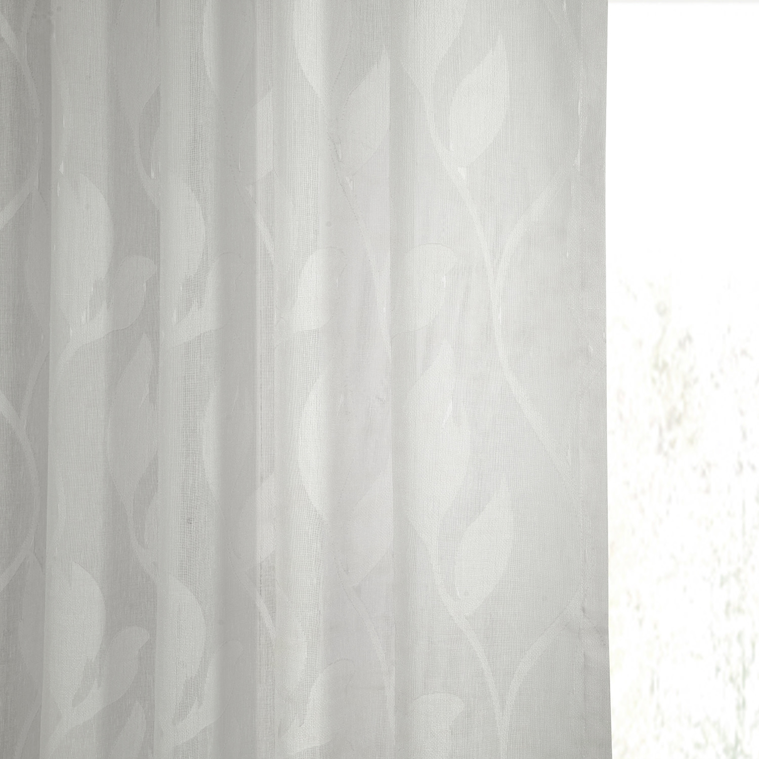 Avignon Vine Patterned Faux Linen Sheer Curtain