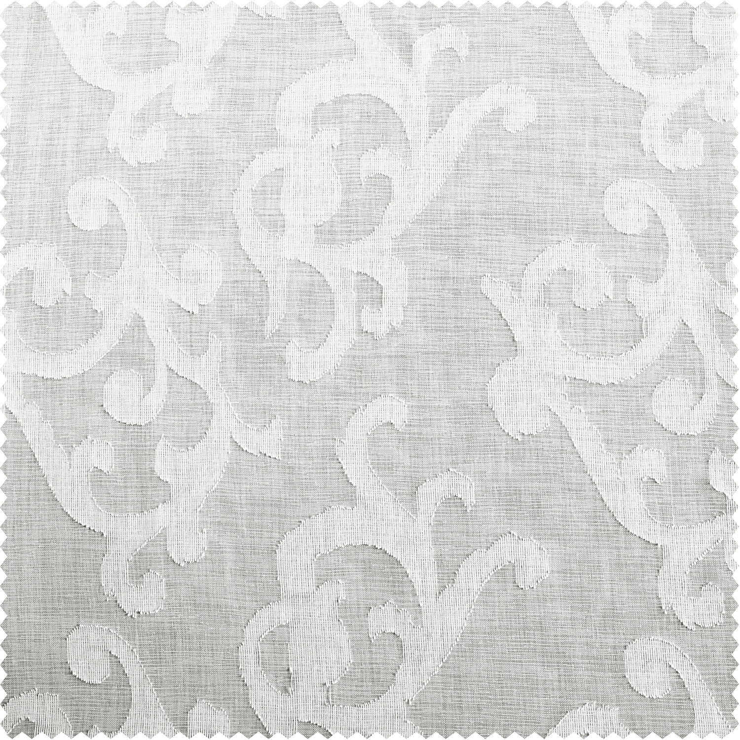 Paris Scroll Patterned Faux Linen Sheer Swatch