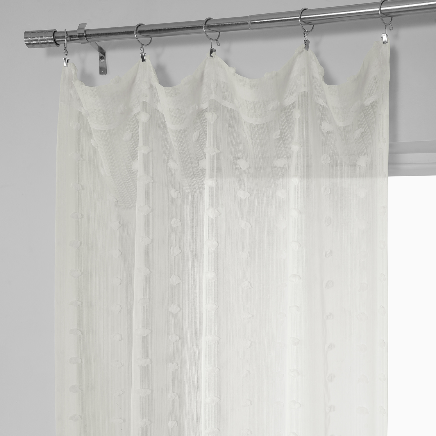 Strasbourg Dot Patterned Faux Linen Sheer Curtain