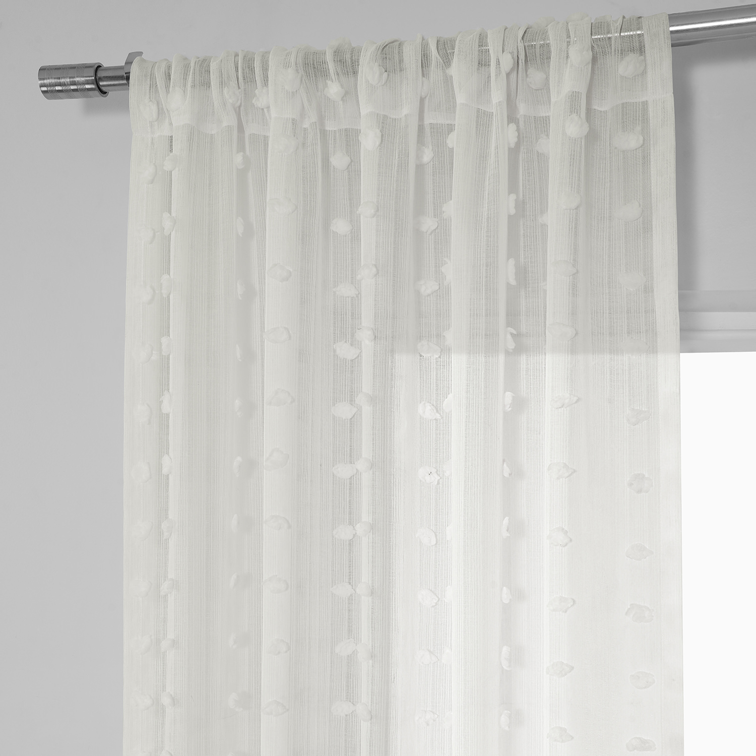 Strasbourg Dot Patterned Faux Linen Sheer Curtain