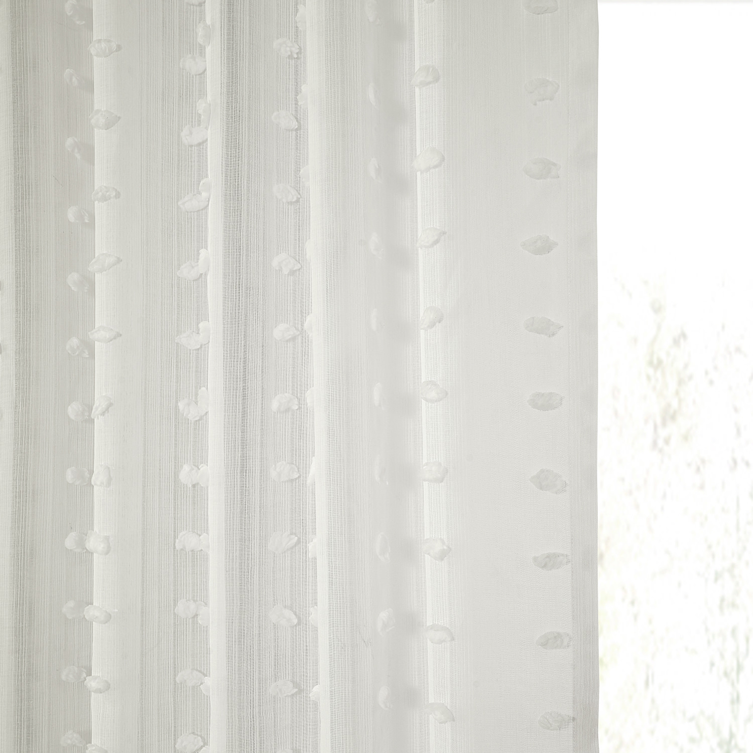 Strasbourg Dot Patterned Faux Linen Sheer Curtain