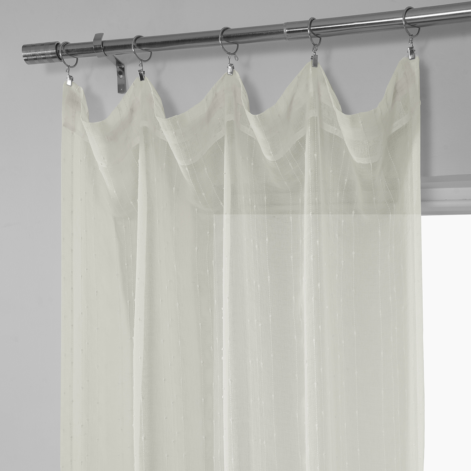 Montpellier Striped Faux Linen Sheer Curtain