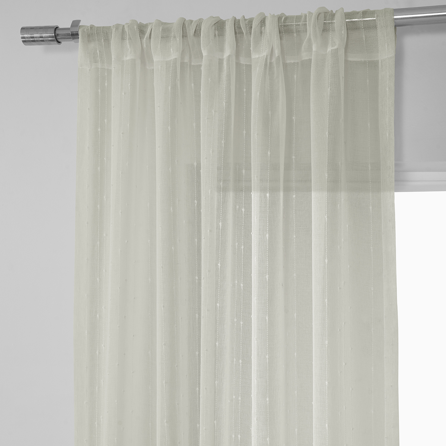 Montpellier Striped Faux Linen Sheer Curtain