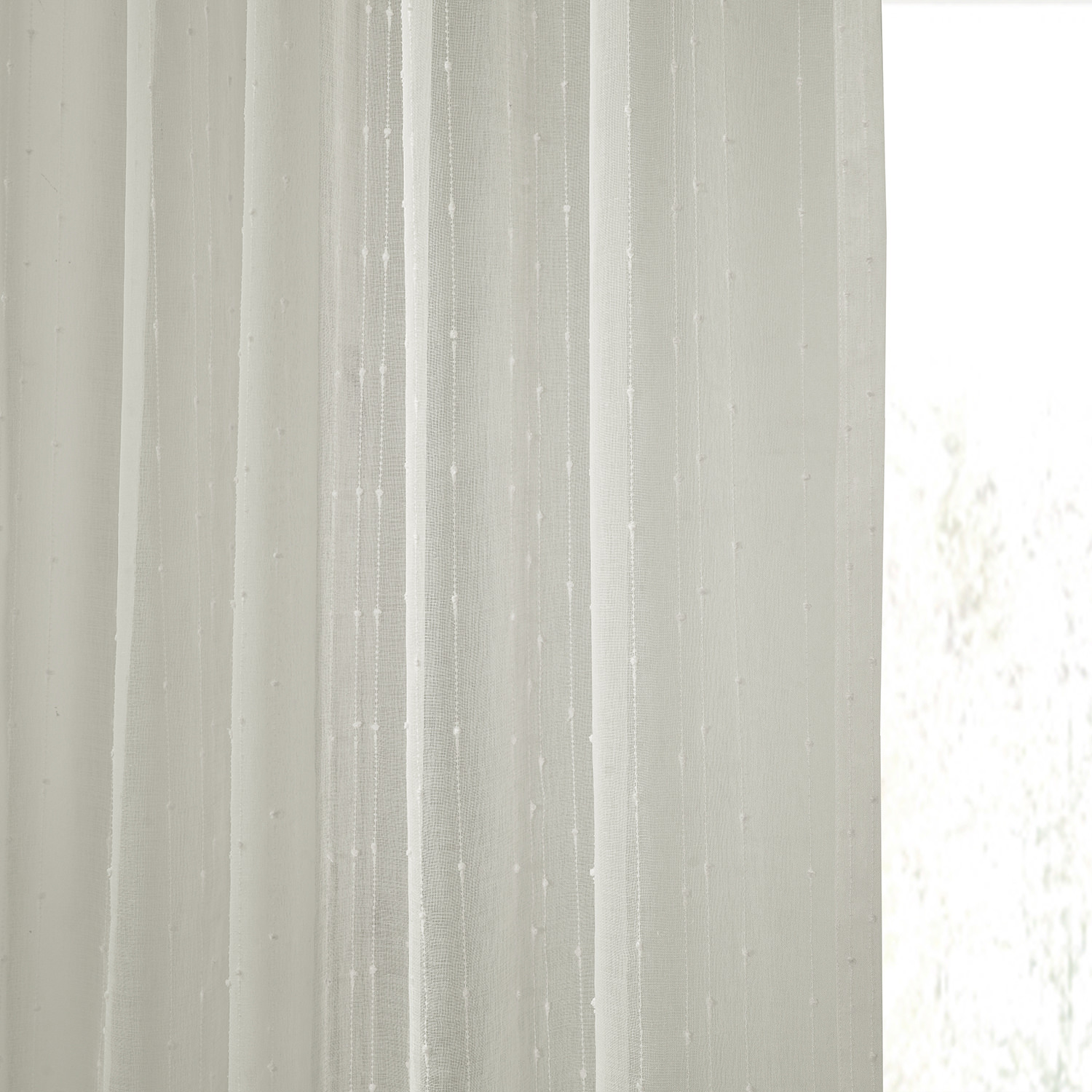 Montpellier Striped Faux Linen Sheer Curtain