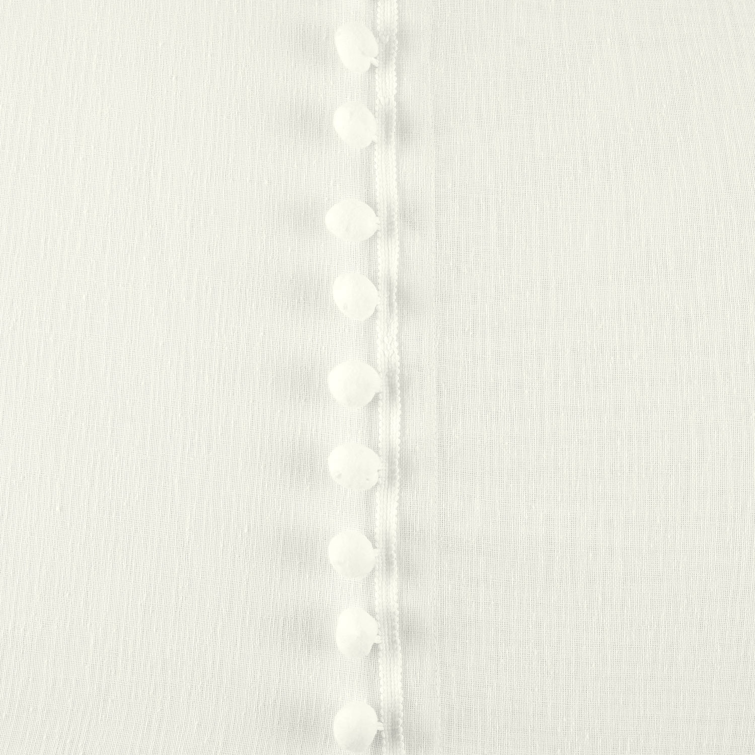 Borla Off-White Patterned Faux Linen Sheer Curtain