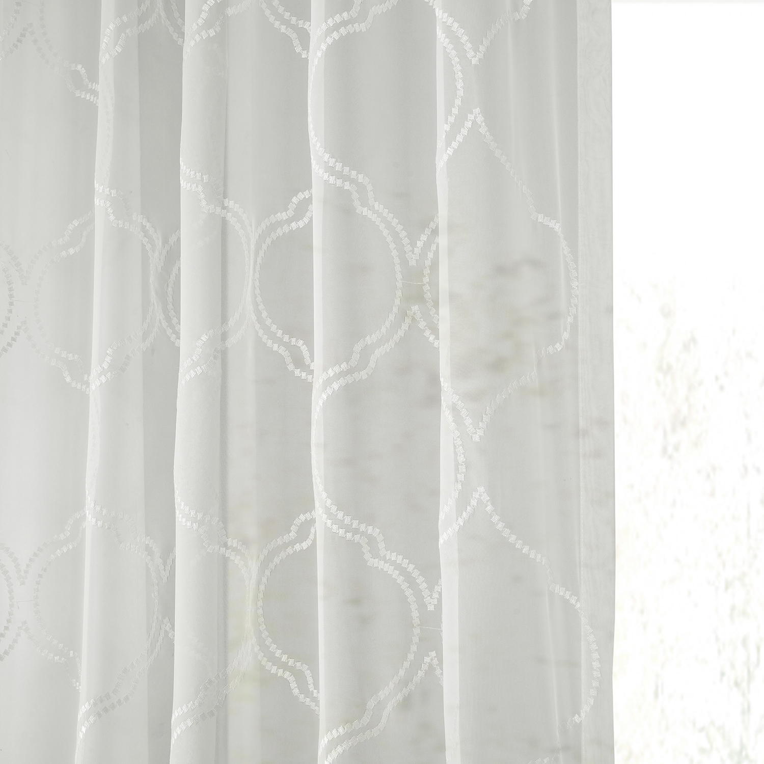 Florentina White Embroidered Sheer Curtain