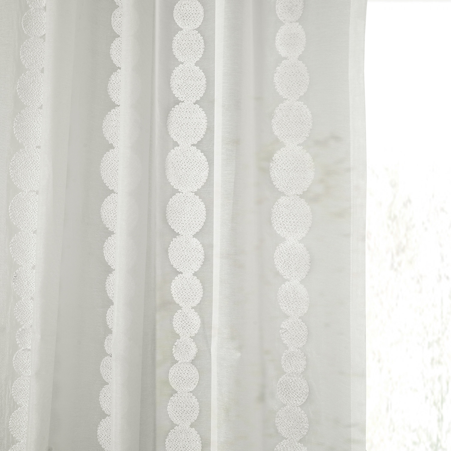 Cleopatra Cream Embroidered Sheer Curtain