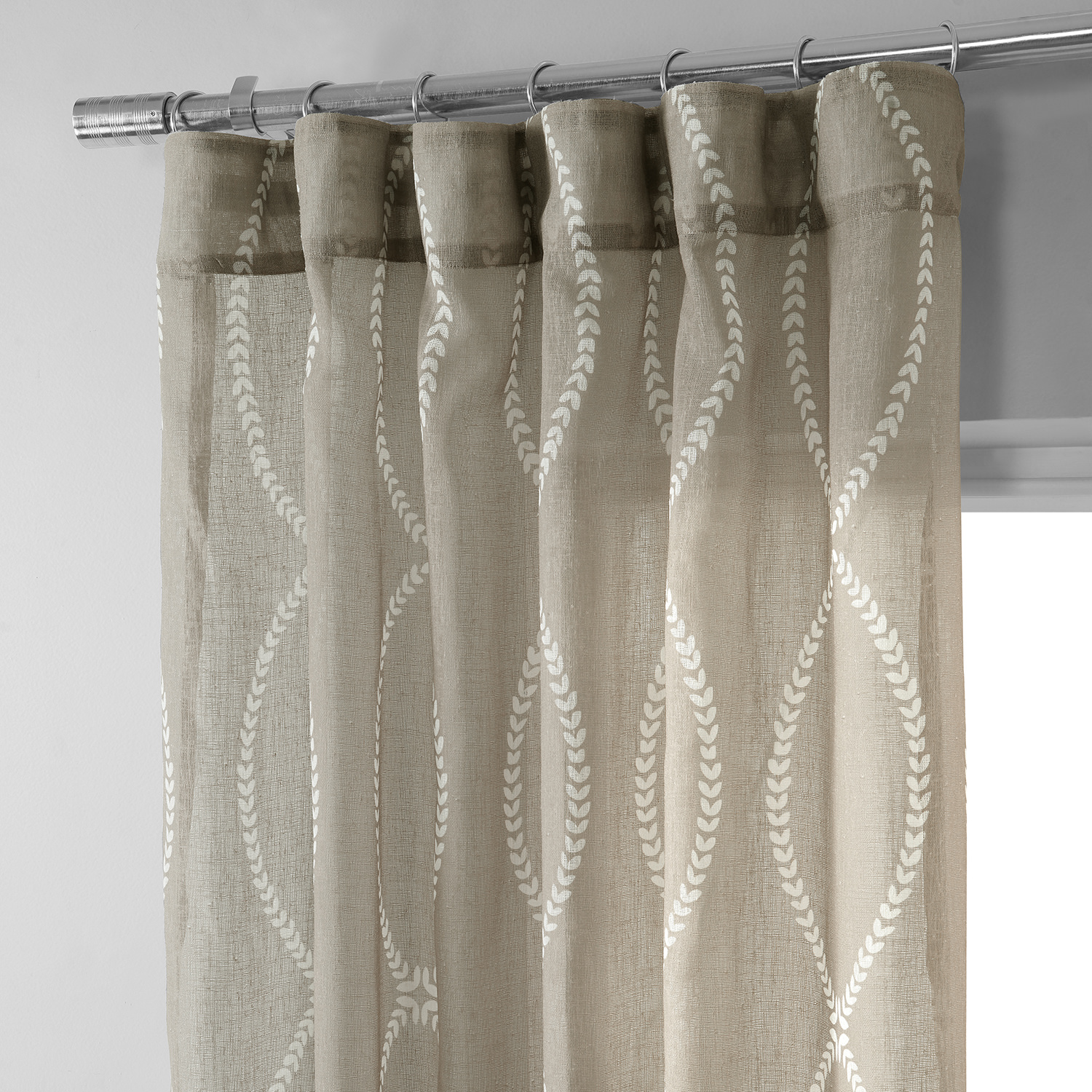 Grecian Taupe Printed Sheer Curtain