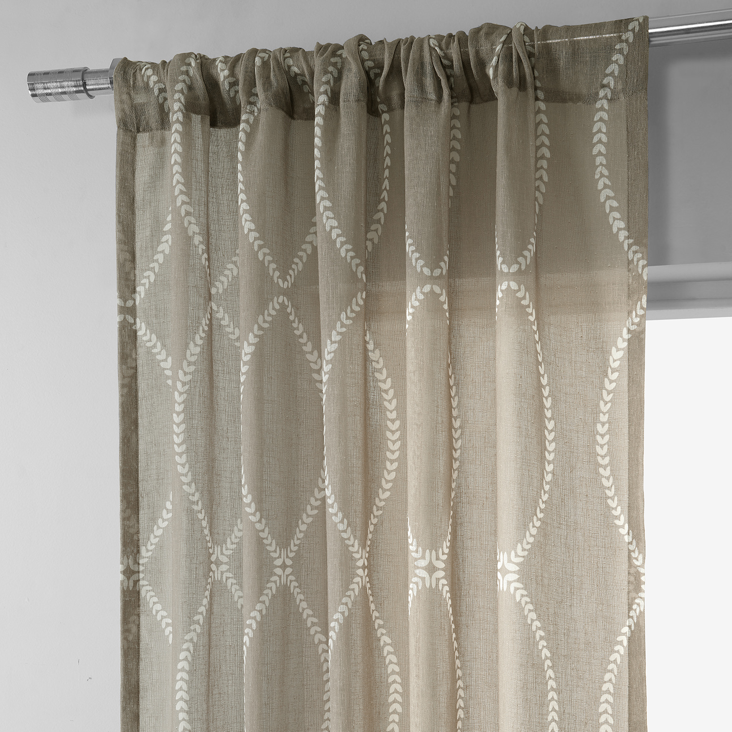 Grecian Taupe Printed Sheer Curtain