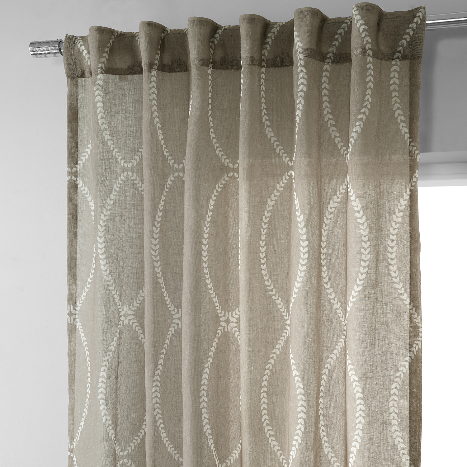 Grecian Taupe Printed Sheer Curtain