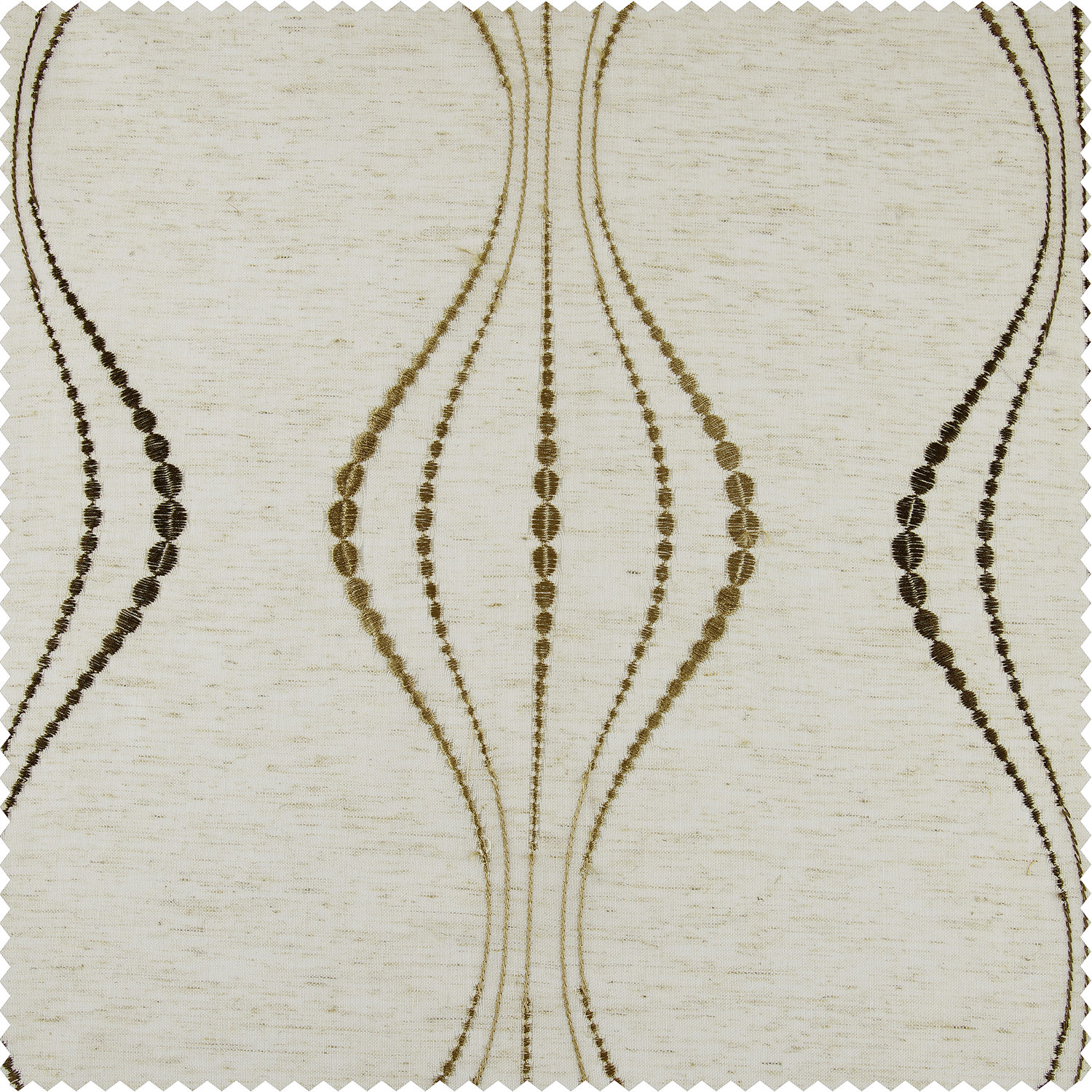 Suez Bronze Embroidered Faux Linen Sheer Swatch