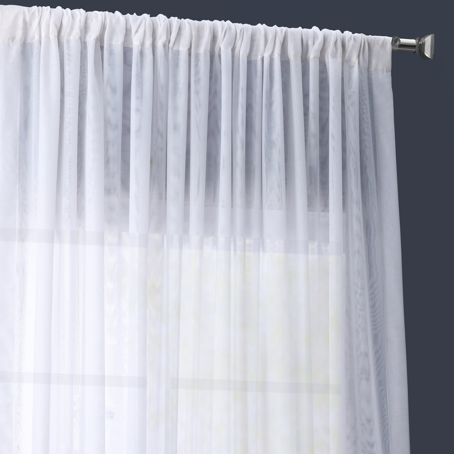 Extra Wide Double Layered White Sheer Curtain