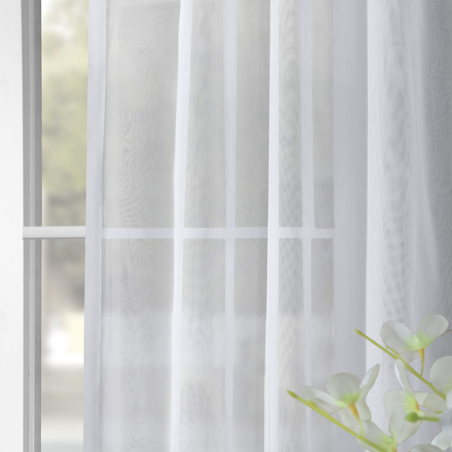 Signature Double Layered White Sheer Curtain