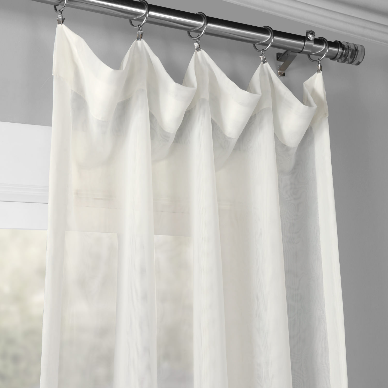 Signature Double Layered Off White Sheer Curtain