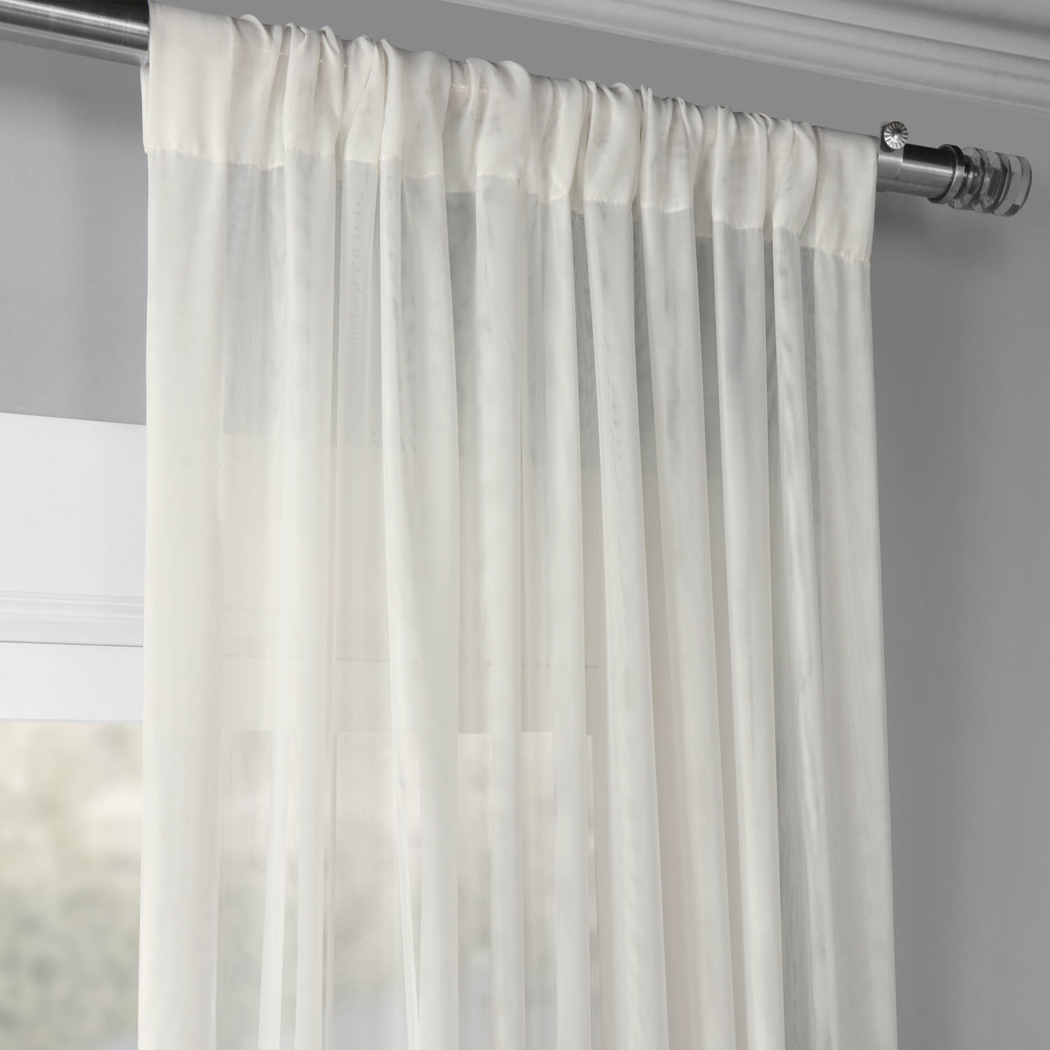 Signature Double Layered Off White Sheer Curtain