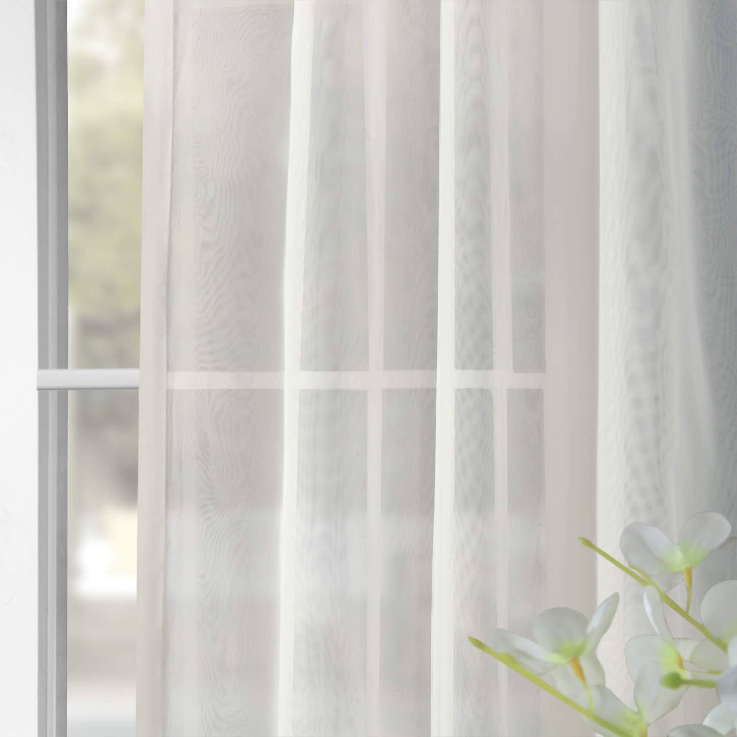 Signature Double Layered Off White Sheer Curtain