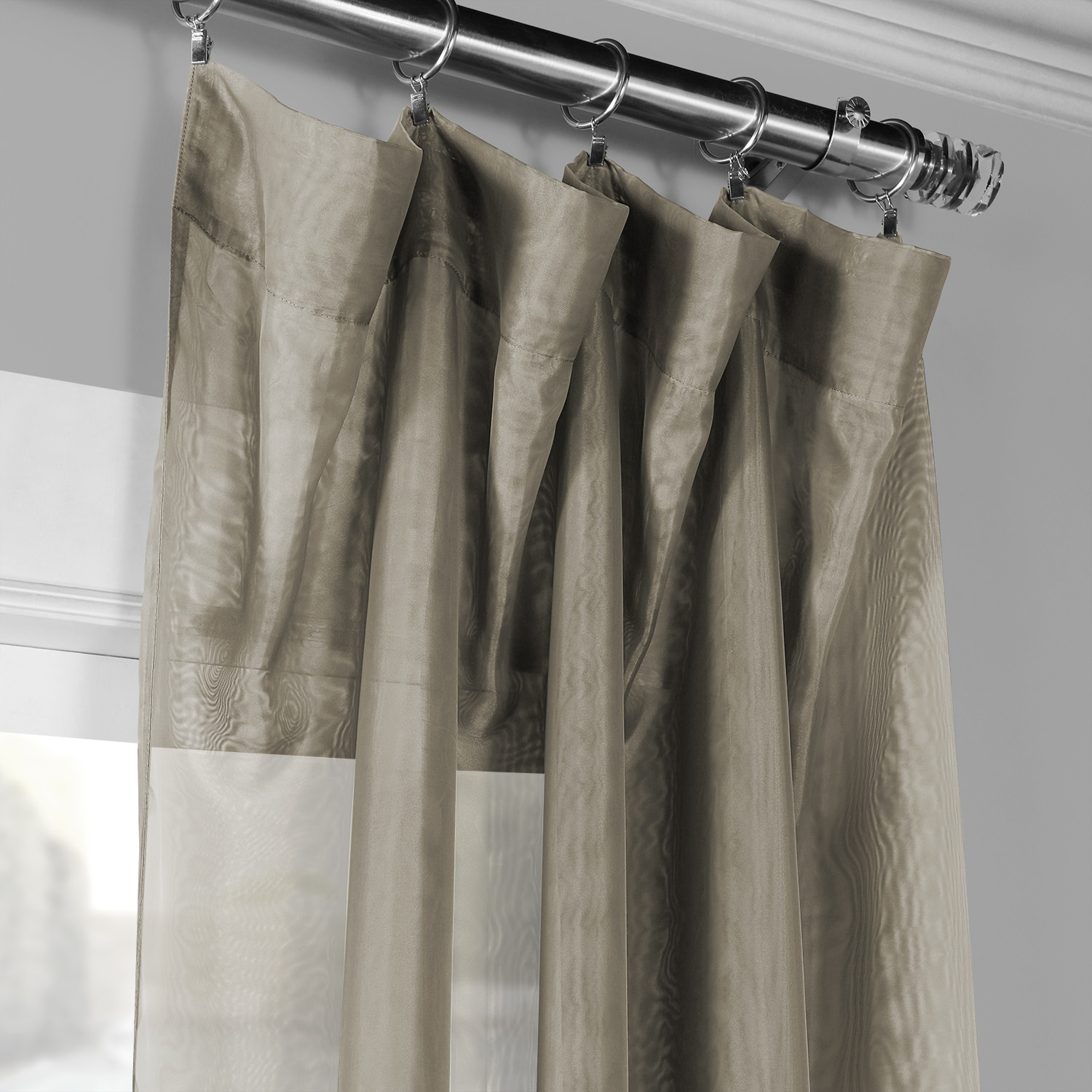 Signature Double Layered Museum Grey Sheer Curtain