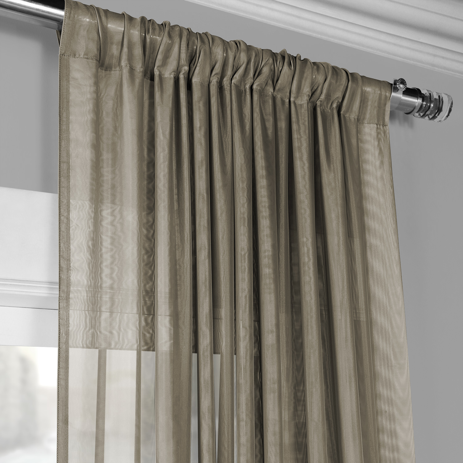 Signature Double Layered Museum Grey Sheer Curtain