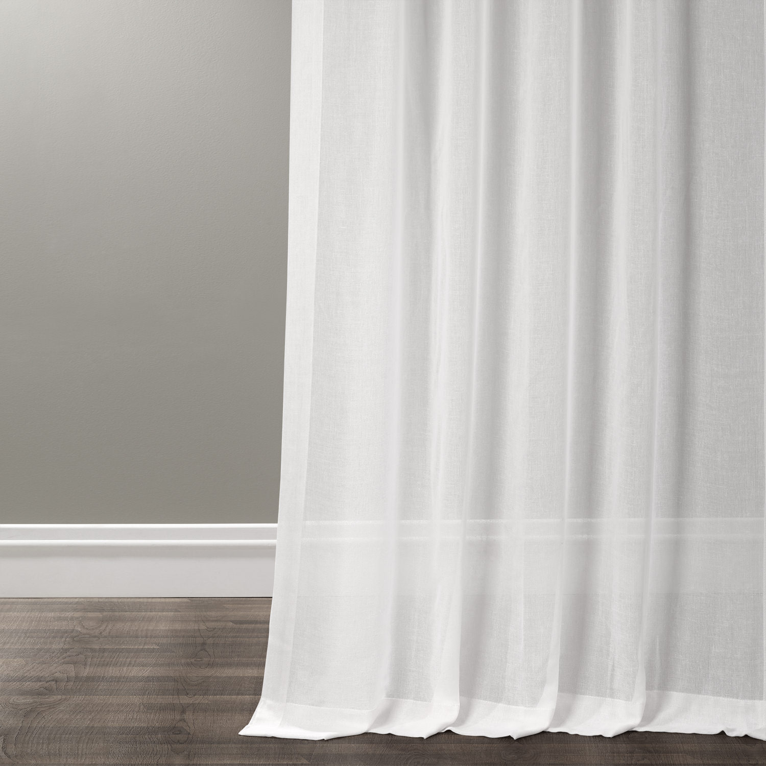 White Orchid Faux Linen Sheer Curtain