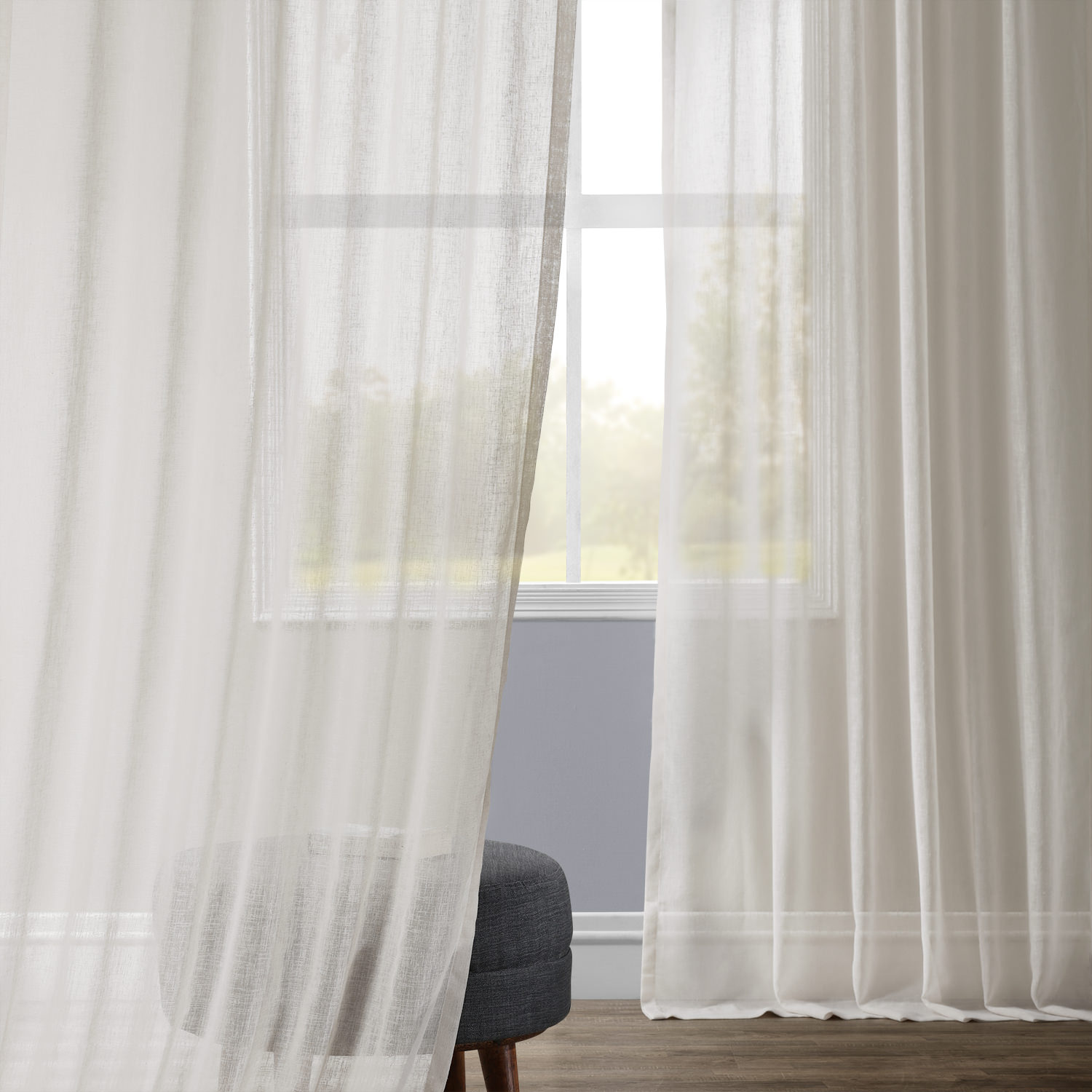 Gardenia Faux Linen Sheer Curtain