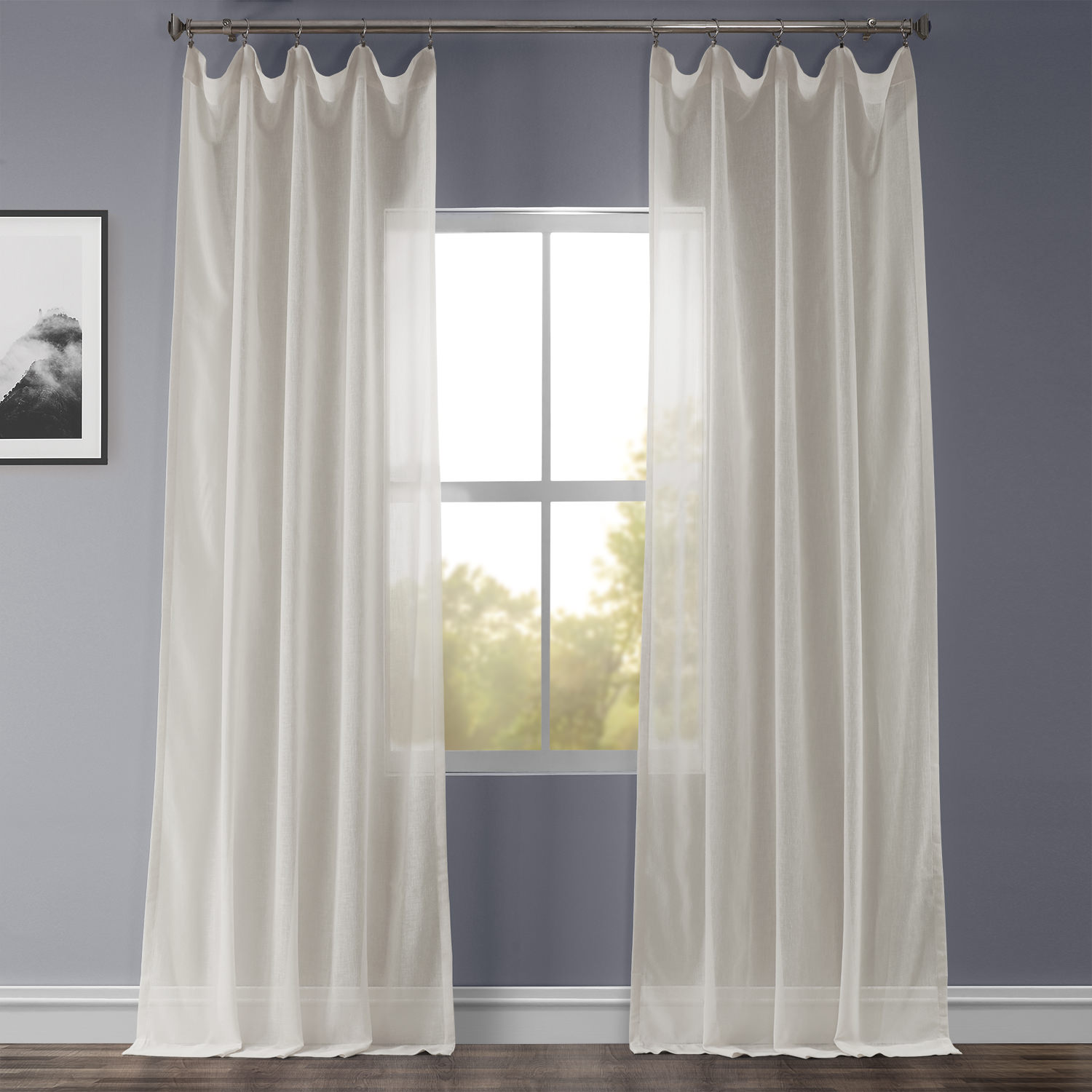 Gardenia Faux Linen Sheer Curtain