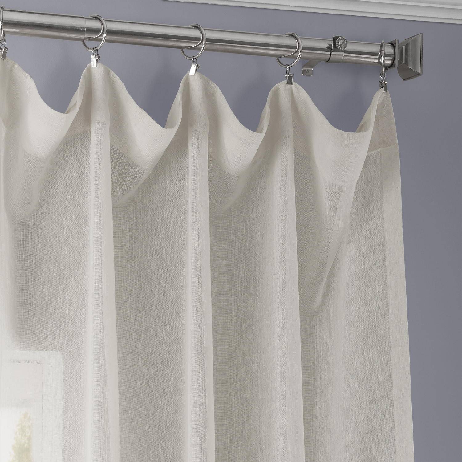 Gardenia Faux Linen Sheer Curtain