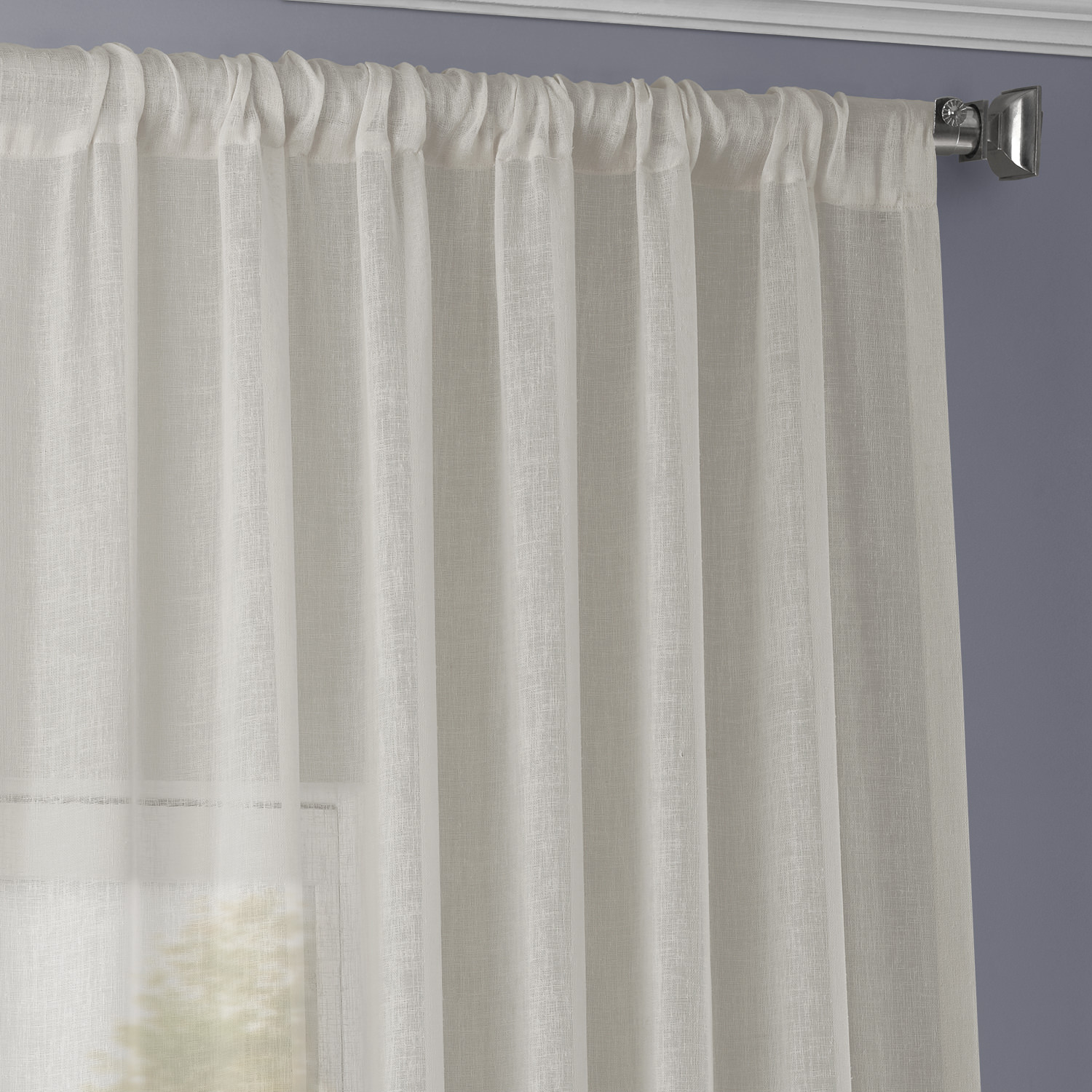 Gardenia Faux Linen Sheer Curtain