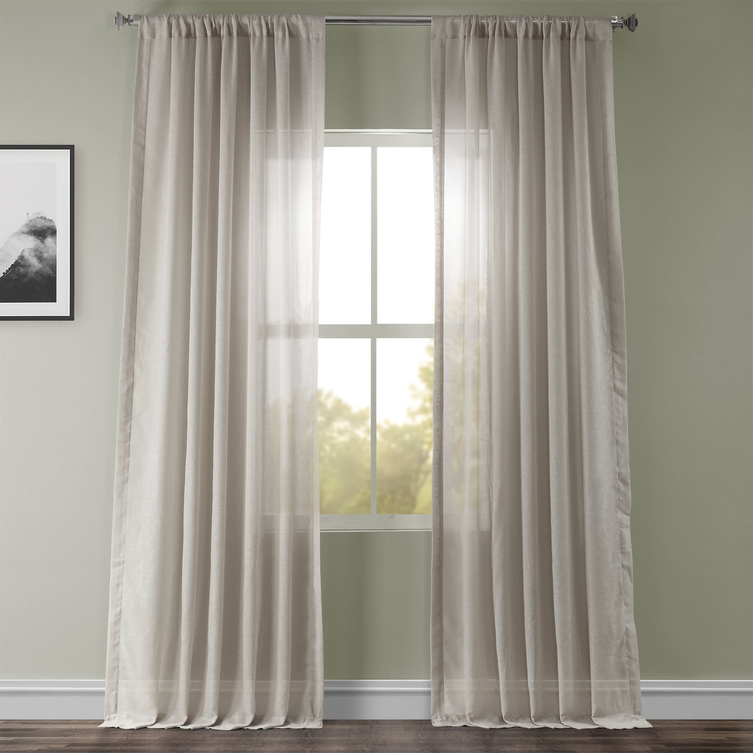 Tumbleweed Faux Linen Sheer Curtain