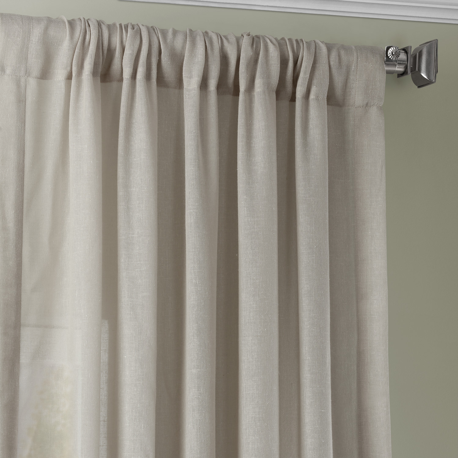 Tumbleweed Faux Linen Sheer Curtain