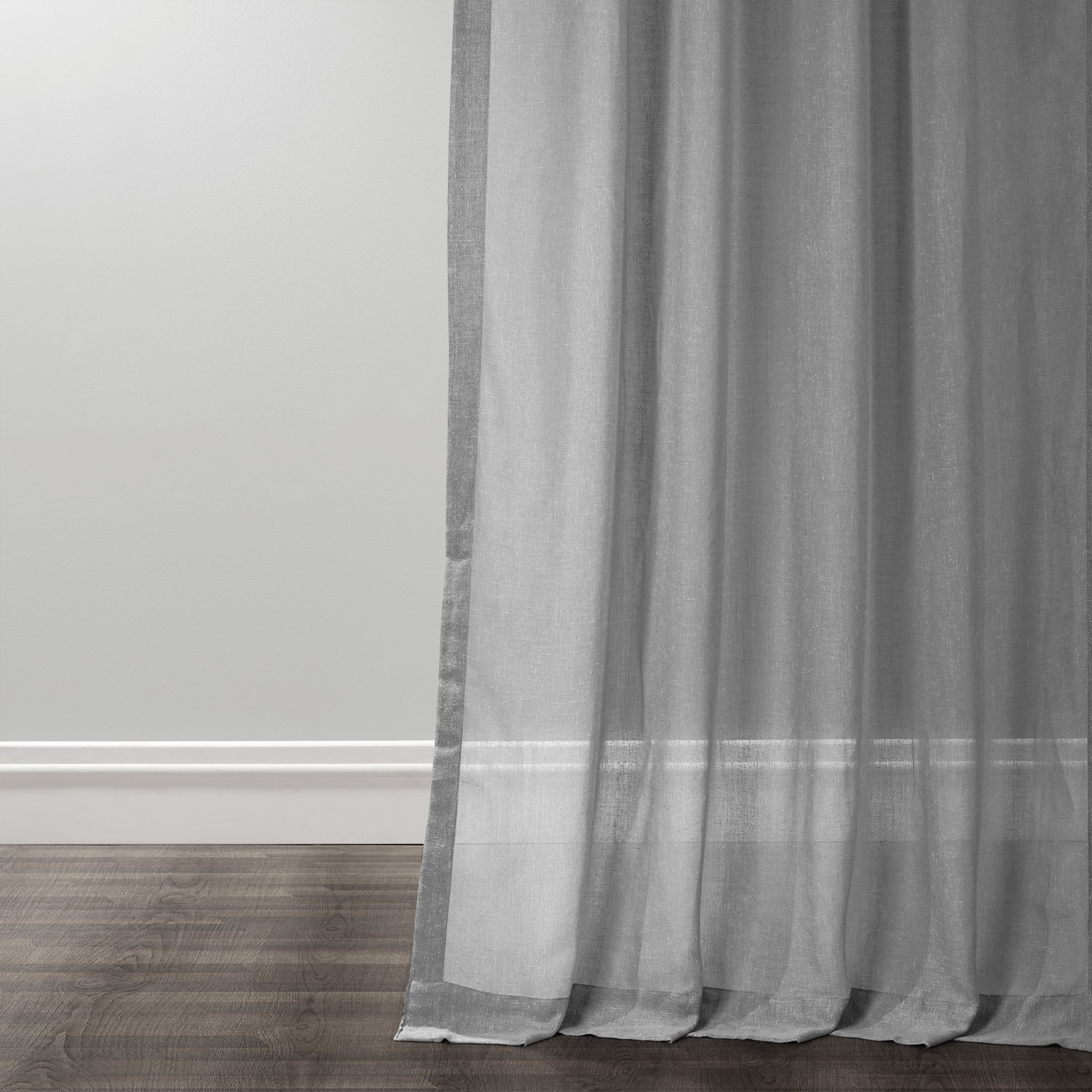 Nickel Faux Linen Sheer Curtain