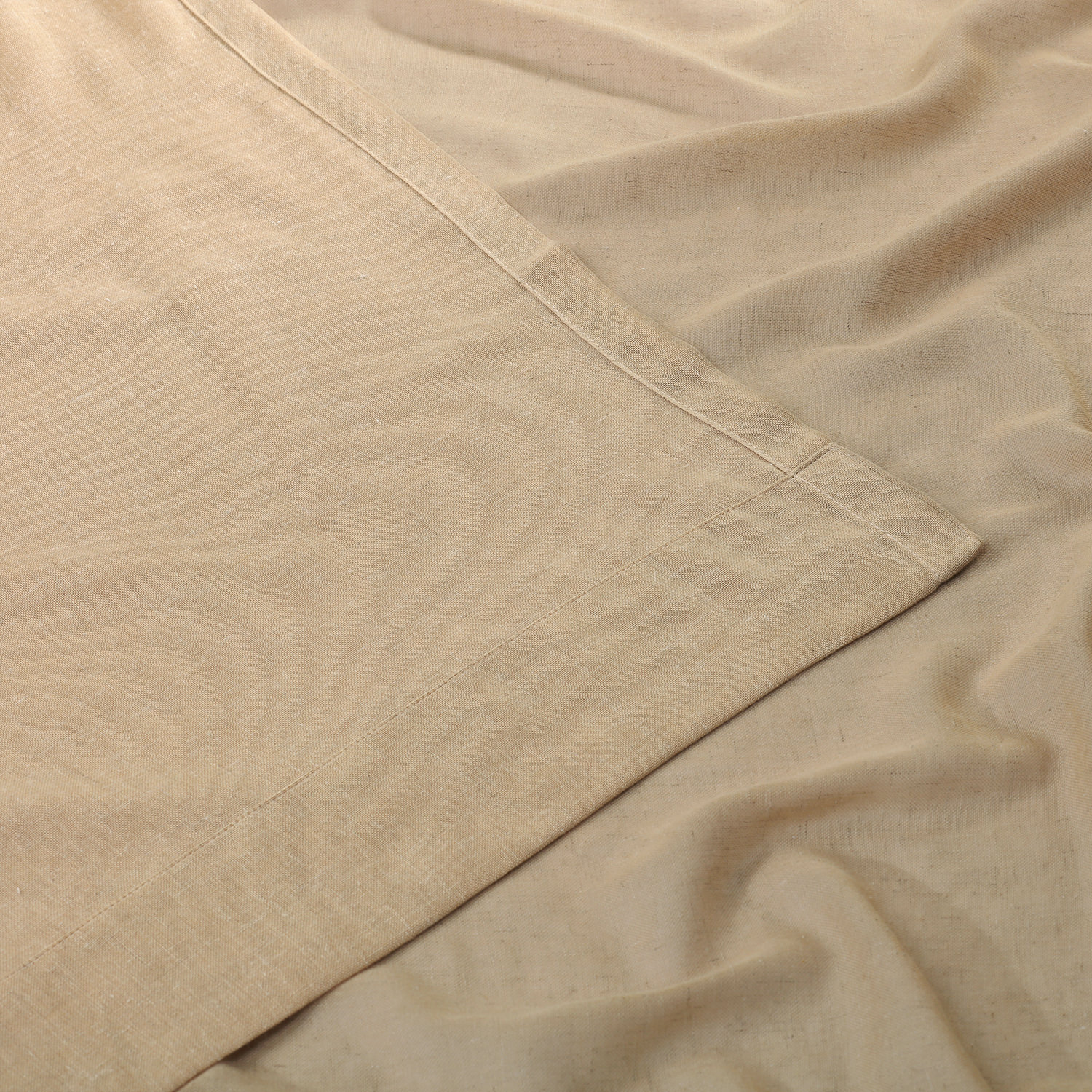 Raffia Tan Faux Linen Sheer Curtain