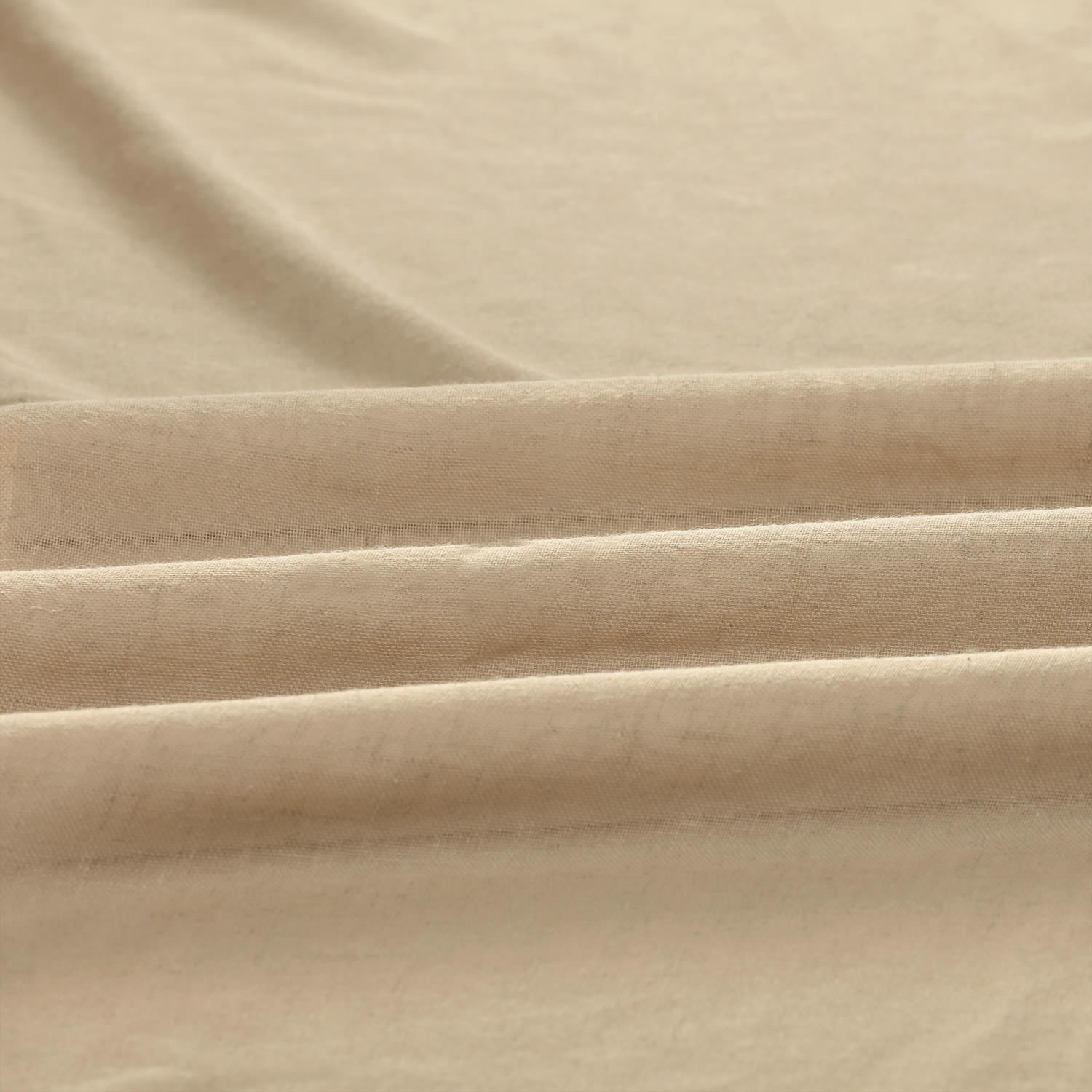 Raffia Tan Faux Linen Sheer Curtain