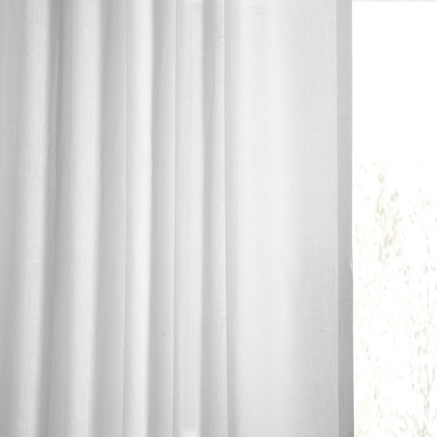 Signature Purity White French Linen Sheer Curtain