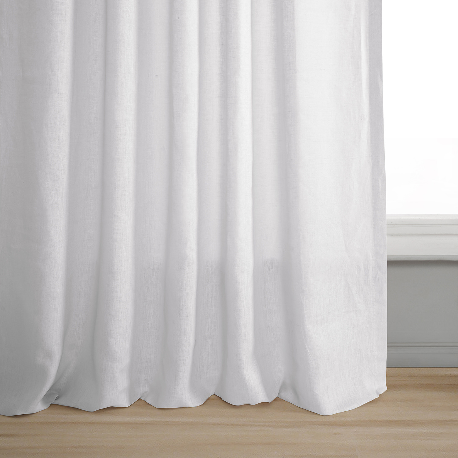 Signature Purity White French Linen Sheer Curtain