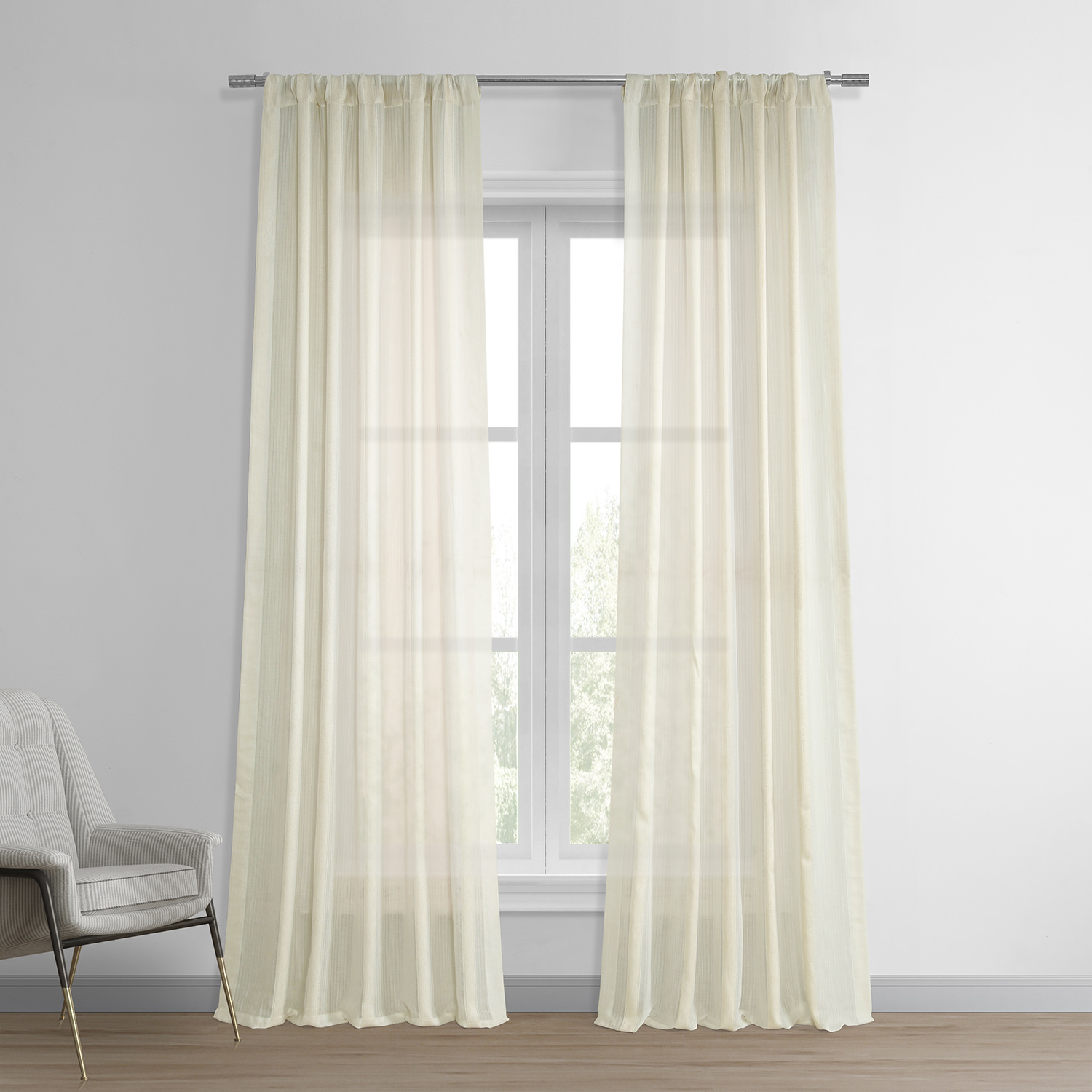 Signature Birch French Linen Sheer Curtain