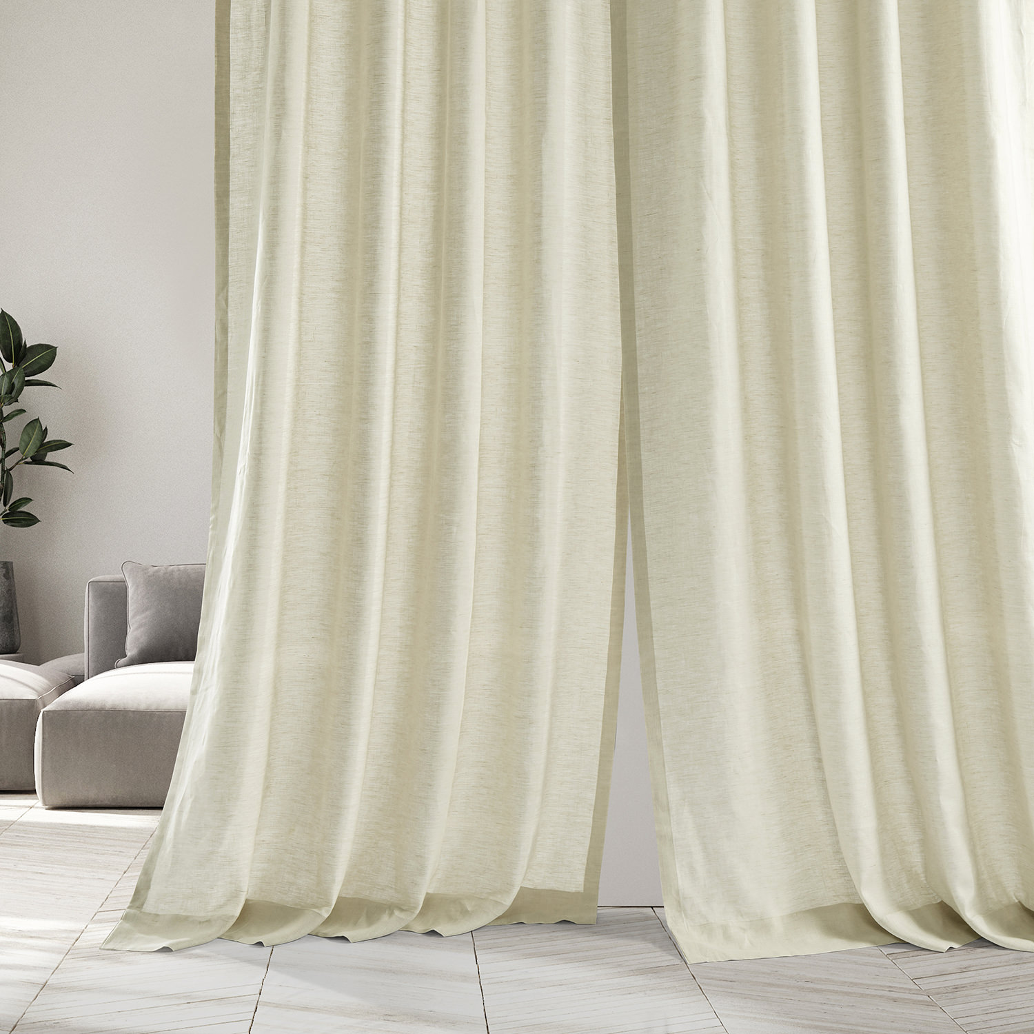 Signature Birch French Linen Sheer Curtain