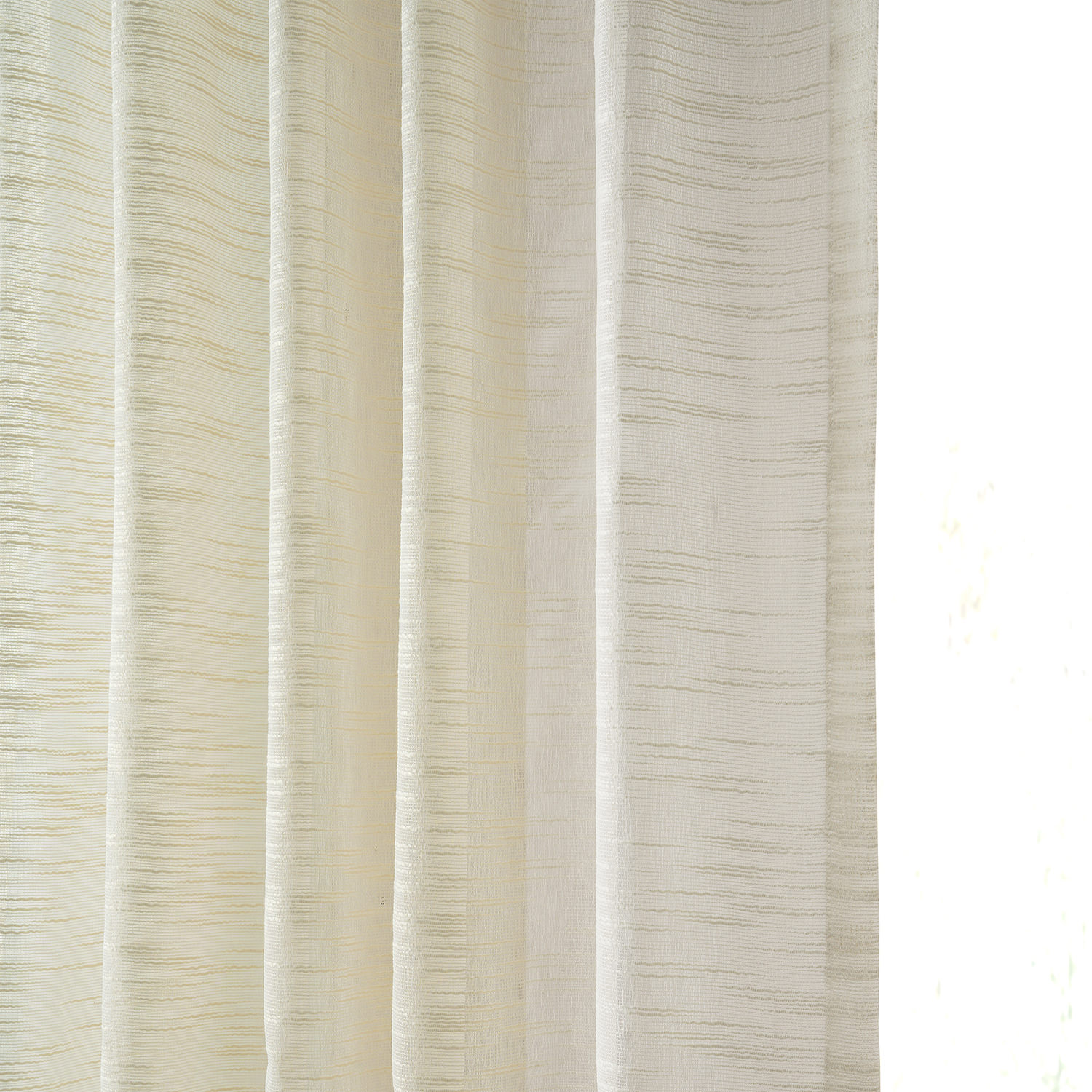 Open Weave Cream Linen Sheer Curtain