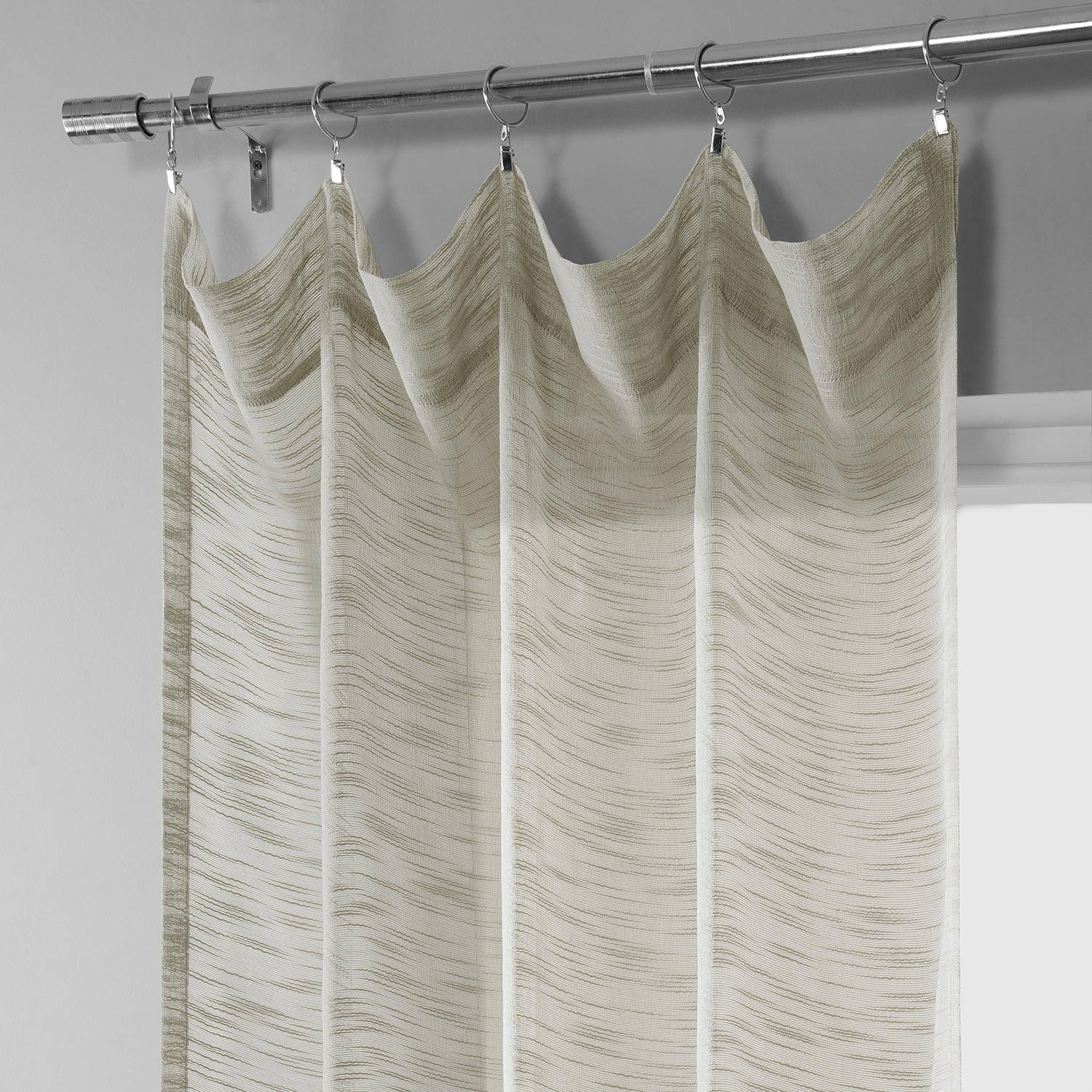 Open Weave Natural Linen Sheer Curtain