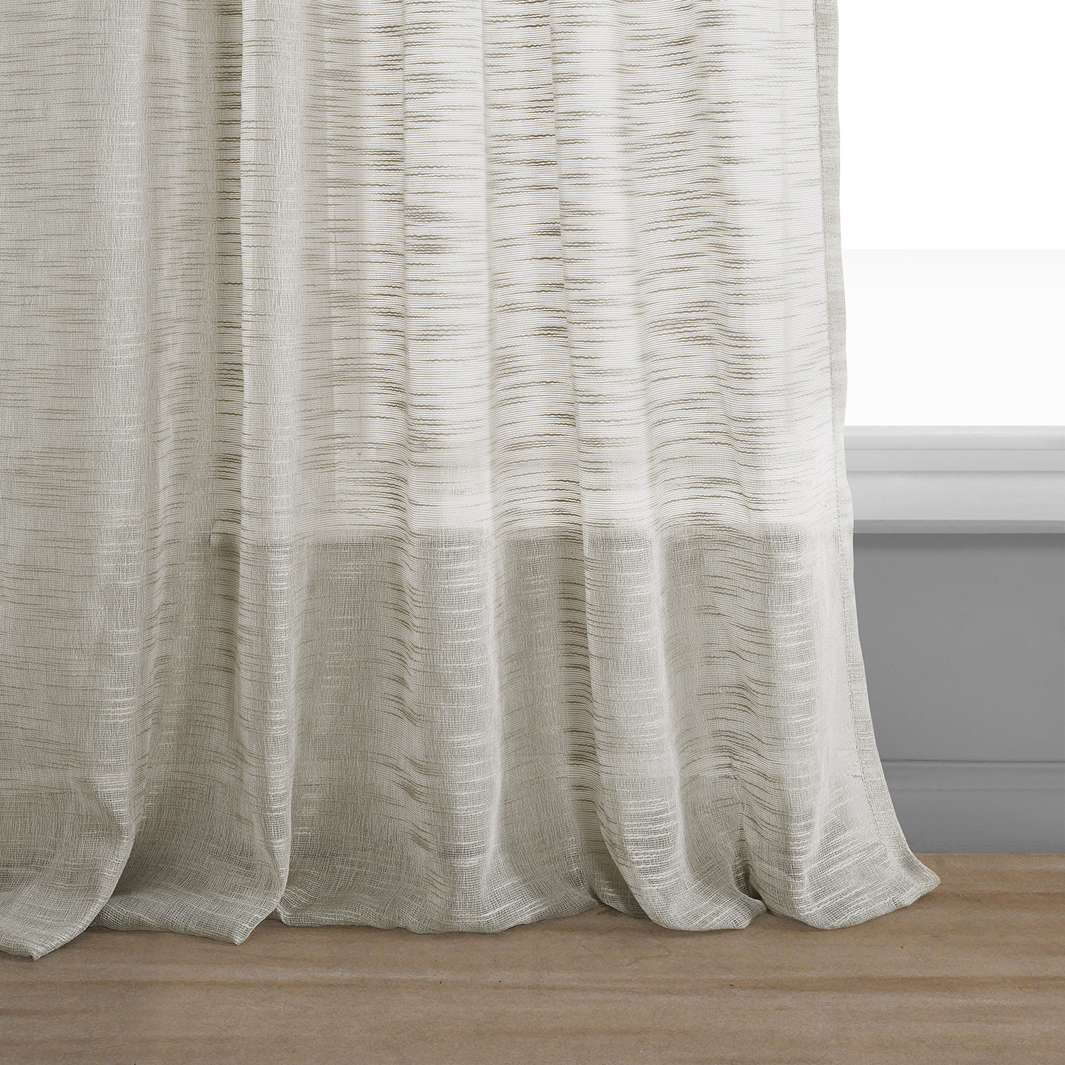 Open Weave Natural Linen Sheer Curtain