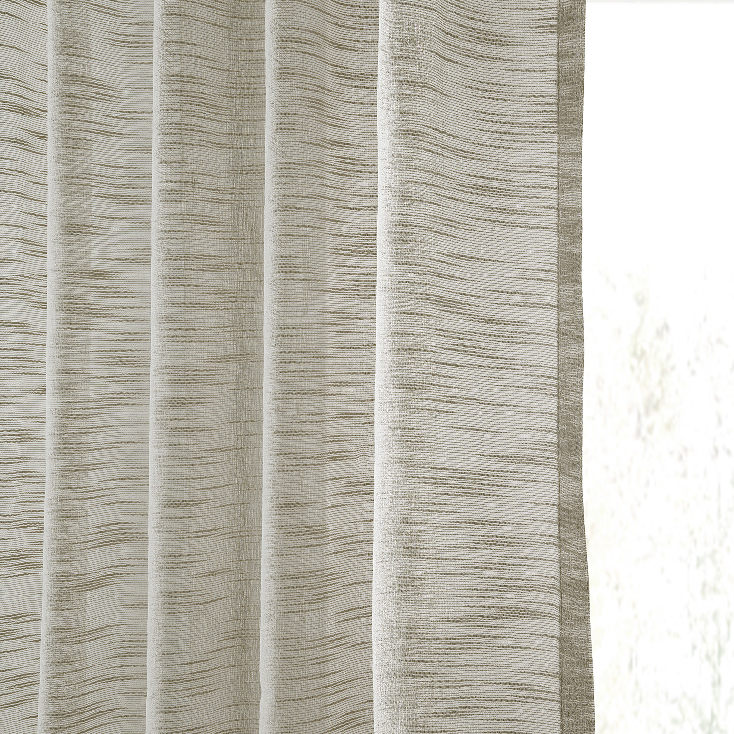 Open Weave Natural Linen Sheer Curtain